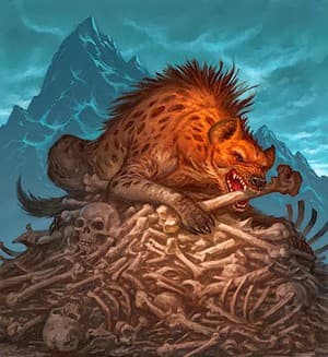 Scavenging hyena